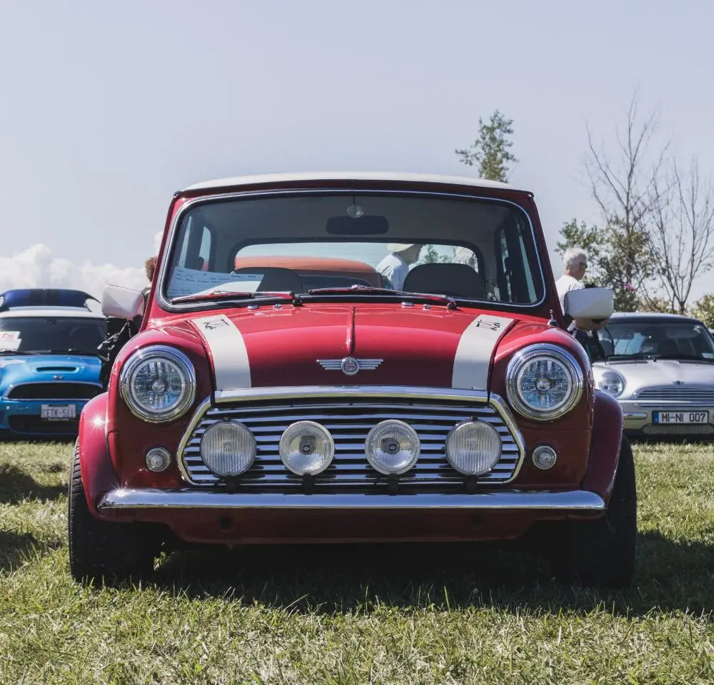 Classic Red Mini at car show